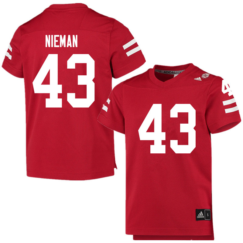 Men #43 Mason Nieman Nebraska Cornhuskers College Football Jerseys Sale-Scarlet